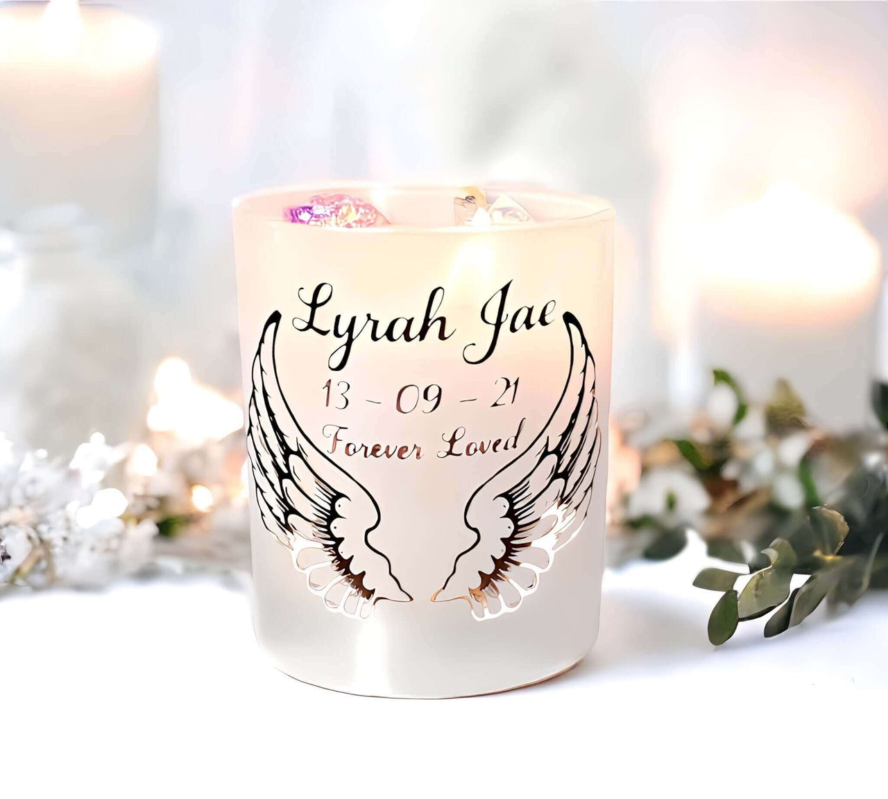 White Bereavement Candles. These handcrafted sympathy candles offer comfort and remembrance in times of loss