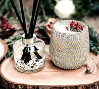 Thumbnail for Bling Candle Set - Moonstone Aroma Kit Discover the Beautiful Bling Gift Set with Pyrite & Moonstone. An elegant home fragrance kit for a luxurious and aromatic experience. $97.00