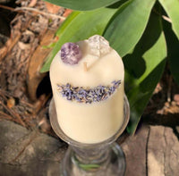 Thumbnail for Amethyst Crystal Candle - Serenity Aroma Experience tranquility with our Amethyst Infused Crystal Pillar Candle, ideal for creating a serene and harmonious atmosphere at home.