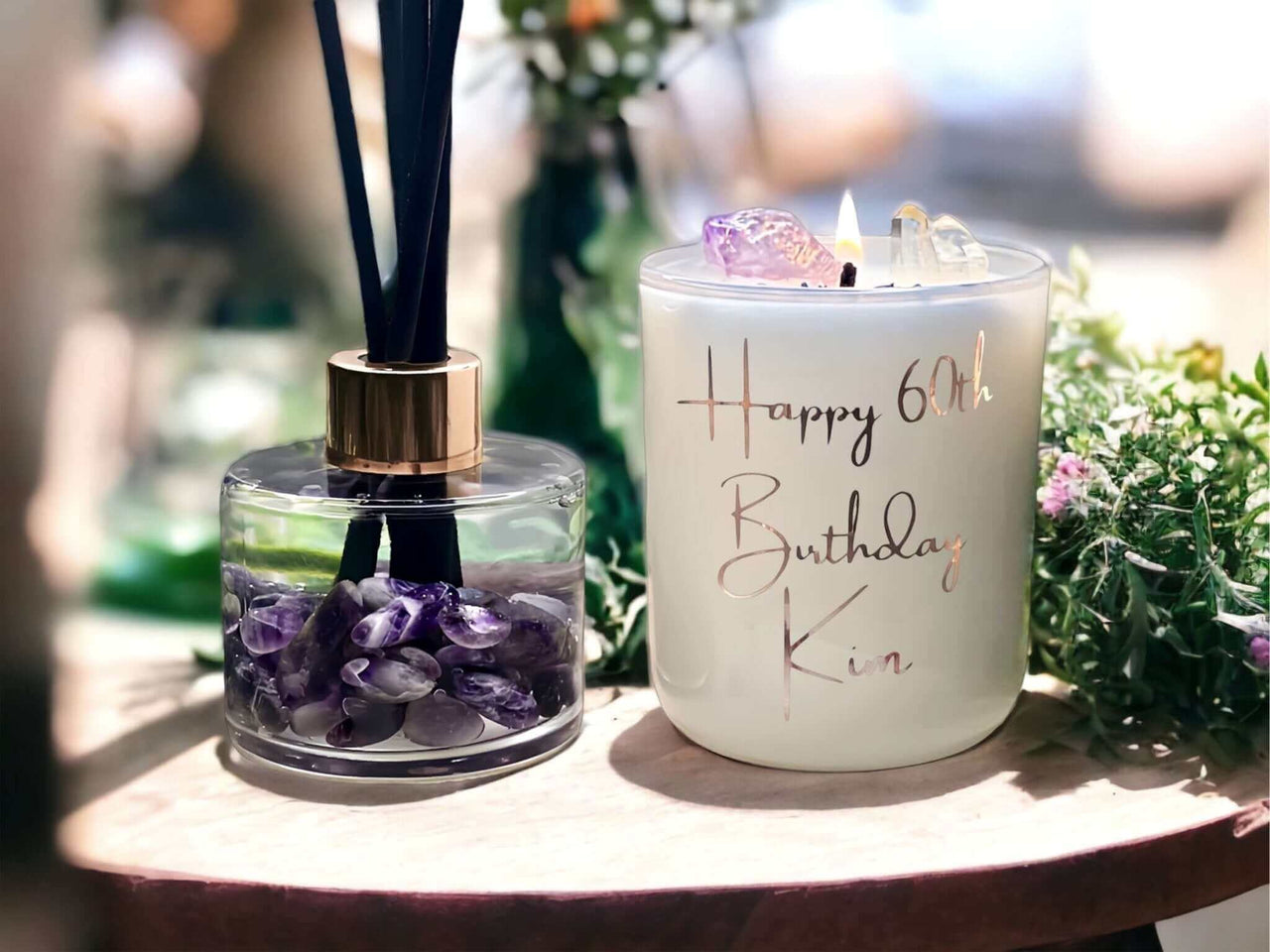 Personalised Birthday Crystal Candle Gift Set - Eau de ParfumCrystal Candle