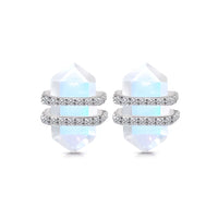 Thumbnail for Moonstone and Topaz sterling silver studs