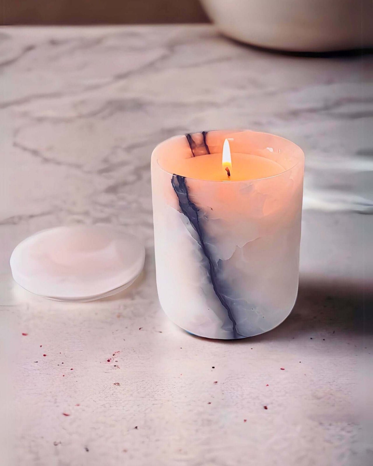 Limited Edition Pink Onyx Marble Candle - Enchanting Aromas