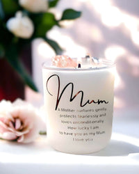 Thumbnail for Mum Crystal Rose Quartz Candle - Enchanting Aromas