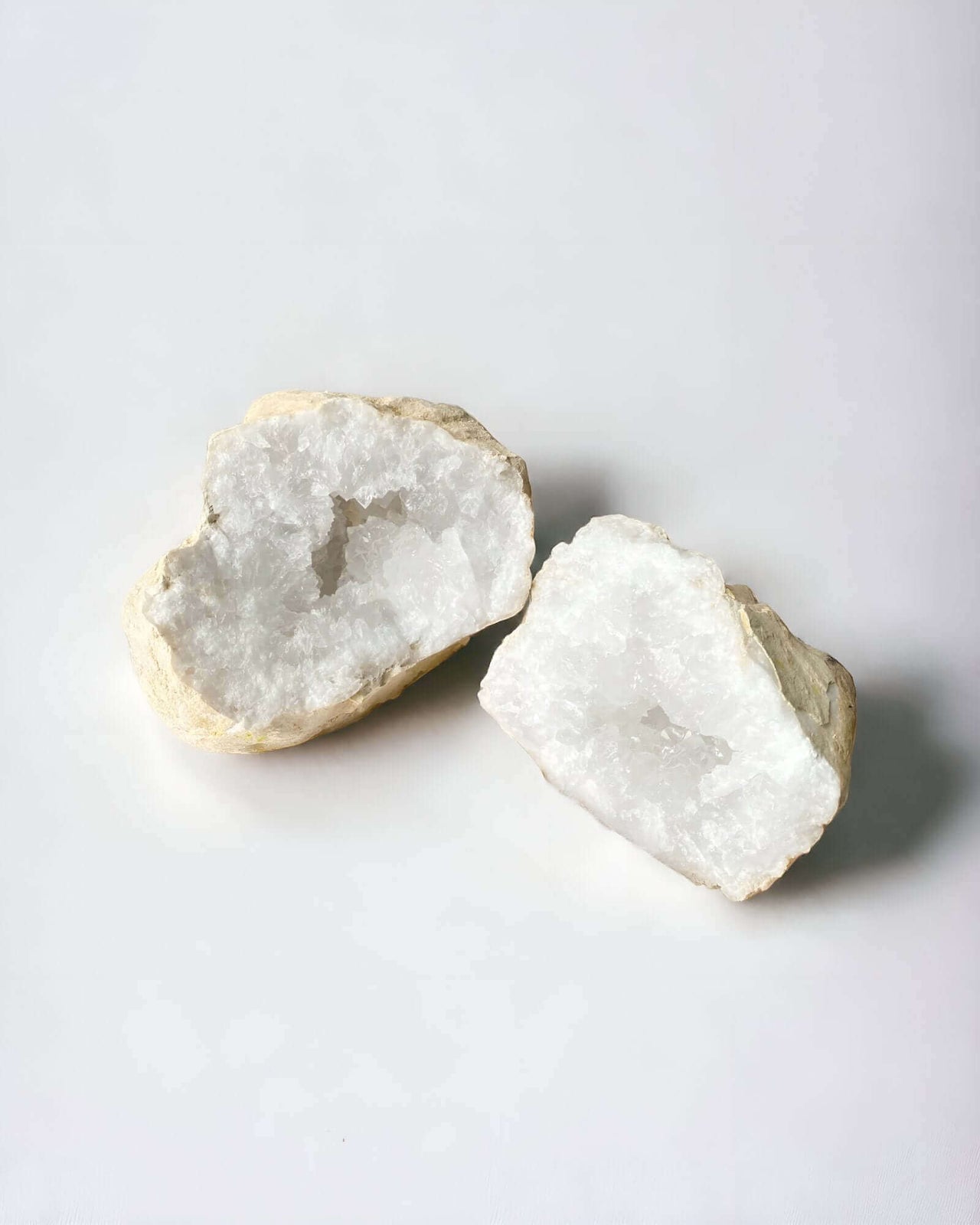 Natural Quartz Geode PairNatural Quartz Geode DruzeEnchanting Aromasclear Quartz