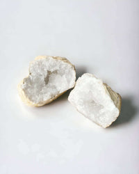 Thumbnail for Natural Quartz Geode PairNatural Quartz Geode DruzeEnchanting Aromasclear Quartz