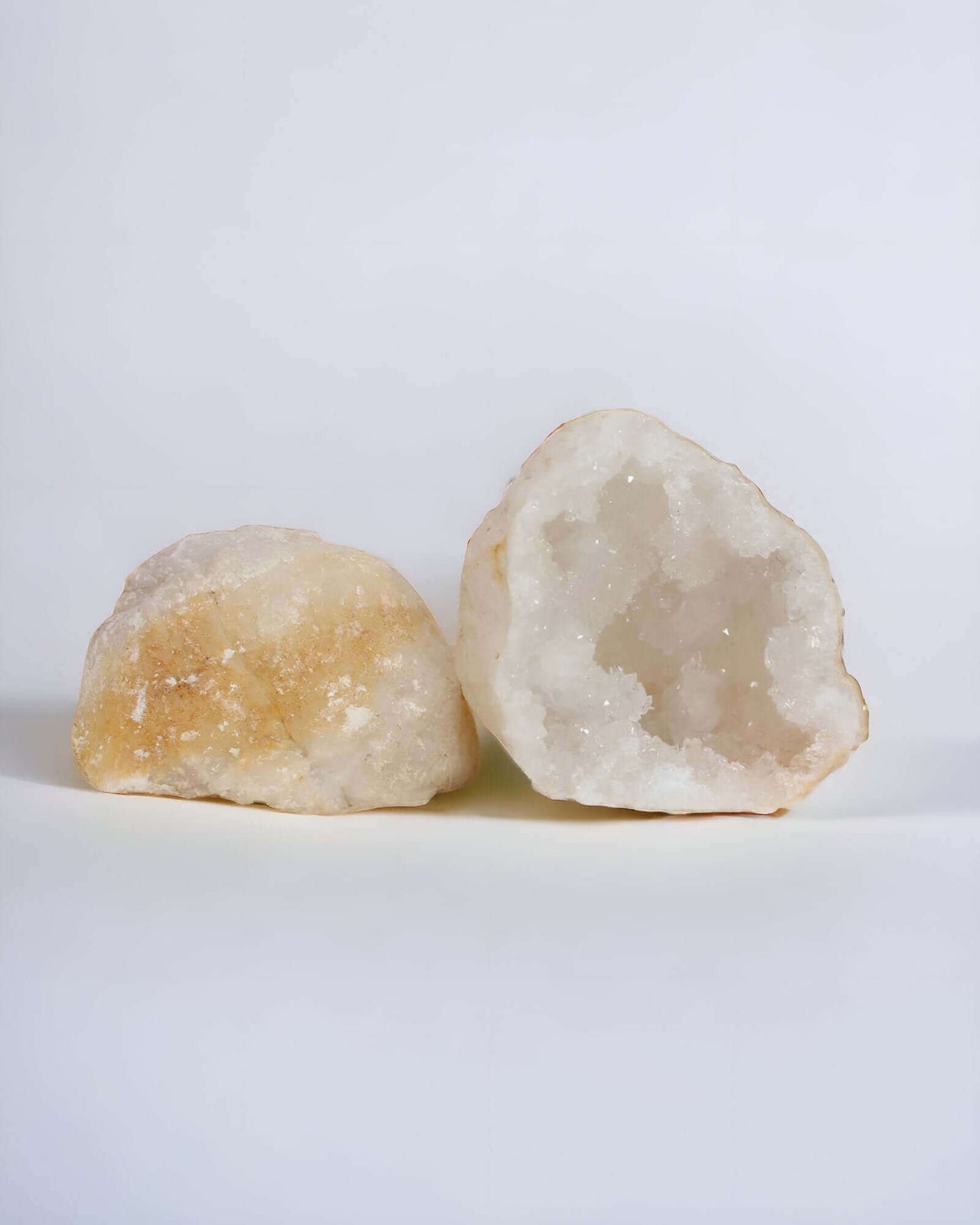 Natural Quartz Geode PairNatural Quartz Geode DruzeEnchanting Aromasclear Quartz