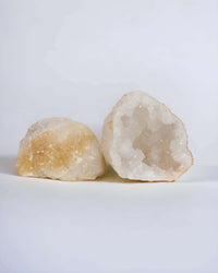 Thumbnail for Natural Quartz Geode PairNatural Quartz Geode DruzeEnchanting Aromasclear Quartz