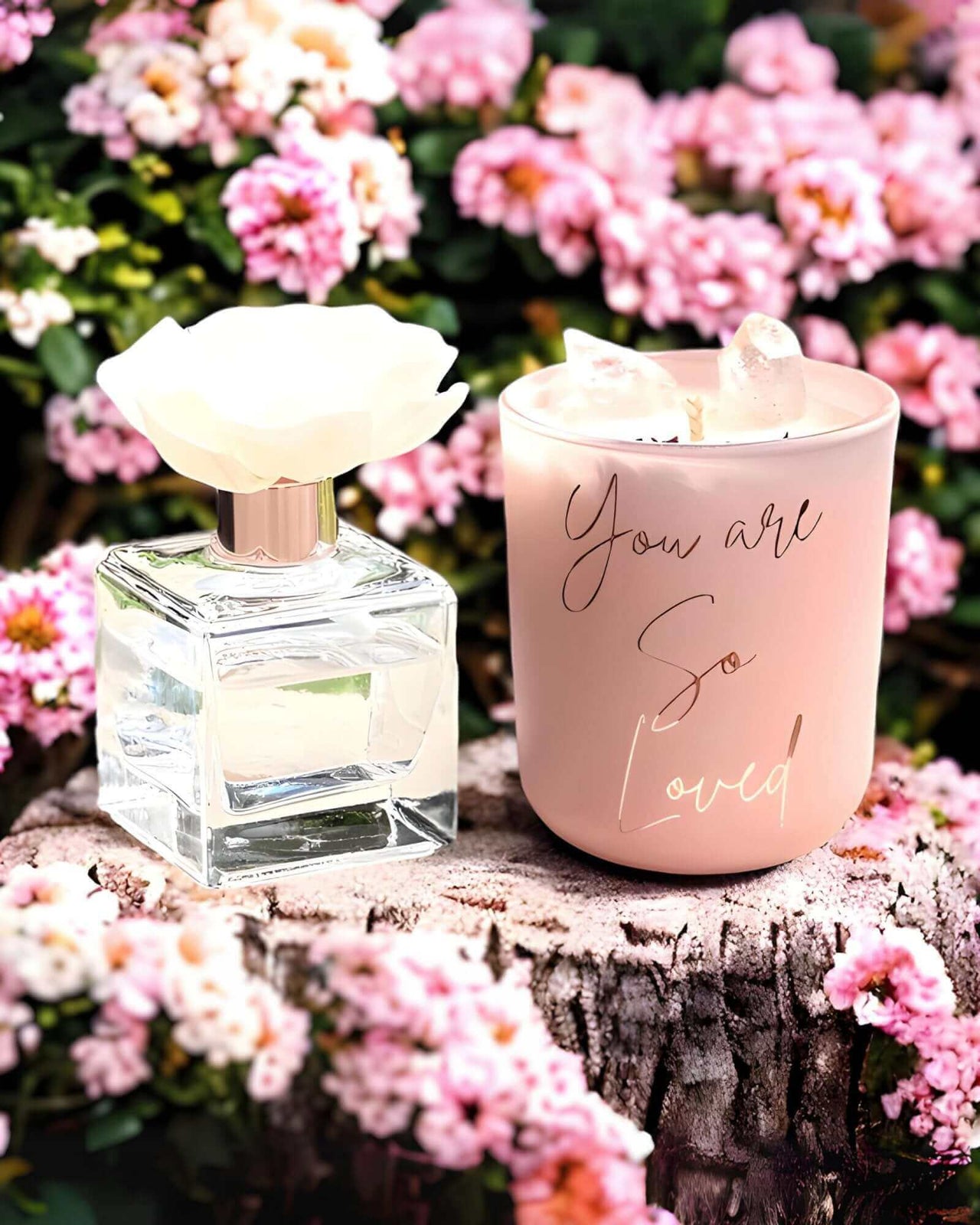 You are So Loved Rose Quartz Crystal Candle and Home Fragrance Diffuser Gift Set A$79 Enchanting Aromas | Afterpay