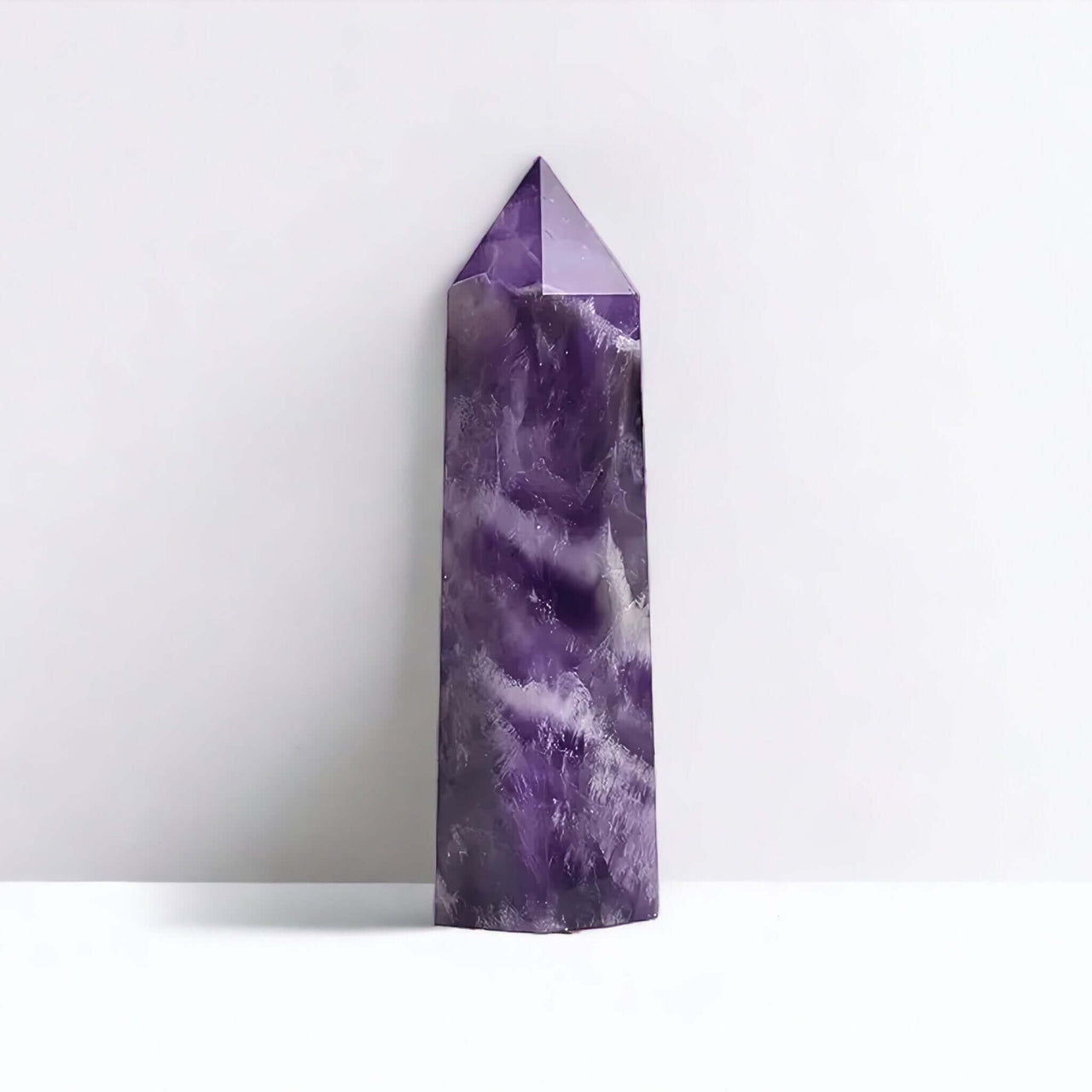 White Sage Smudge Stick and Amethyst Crystal Gemstone Tower Gift Set Enchanting Aromas