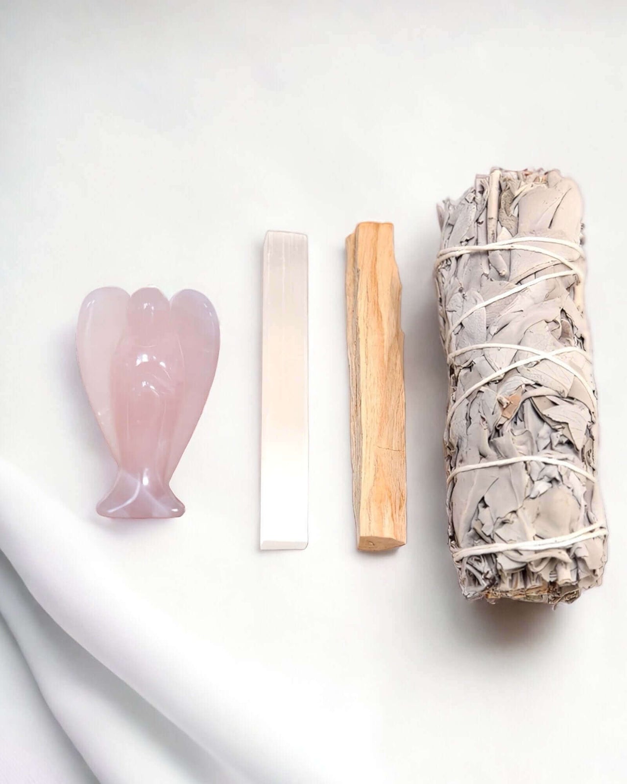 White Sage and Rose Quartz Angel Gift Set - Enchanting Aromas