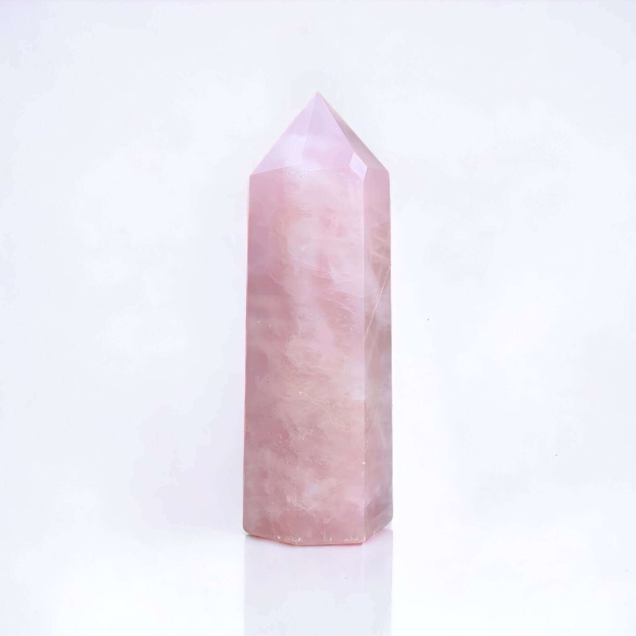 White Sage Smudge Stick and Rose Quartz Crystal Gemstone Tower Gift Set Enchanting Aromas